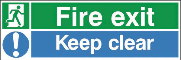 Jewel FEKC Fire Exit Keep Clear Sign, Rigid, 400x150mm
