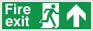 Jewel FEAUV Fire Exit Sign, Arrow Up, Vinyl, 400x150mm