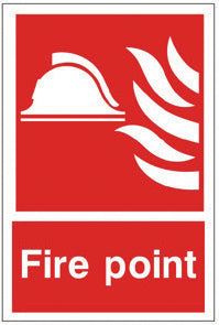 Jewel FPSR Fire Point Sign (Helmet), Rigid, 200x300mm