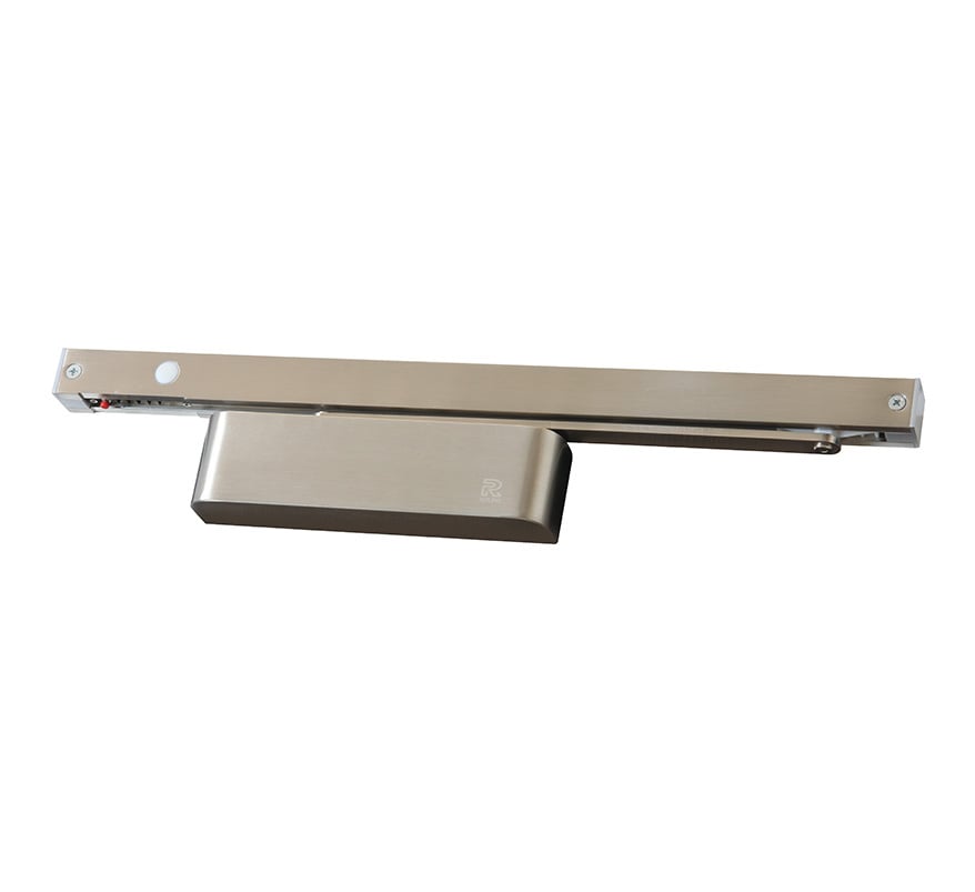 Rutland TS.FIRETRAK.115 EN2-5 Slide Arm Electromagnetic Door Closer - Satin Nickel Plate - JEM Systems UK