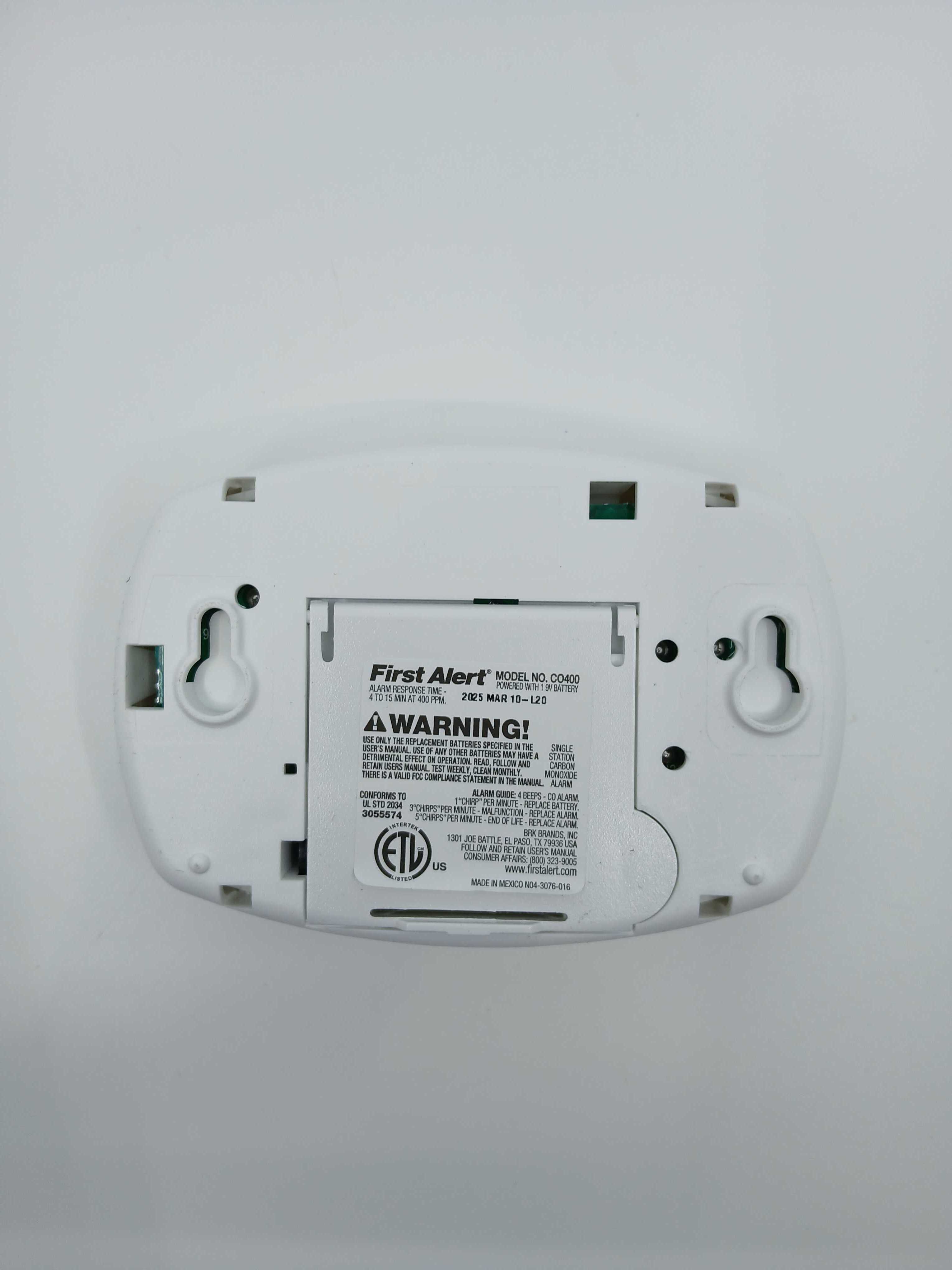 First Alert CO400 - JEM Systems UK