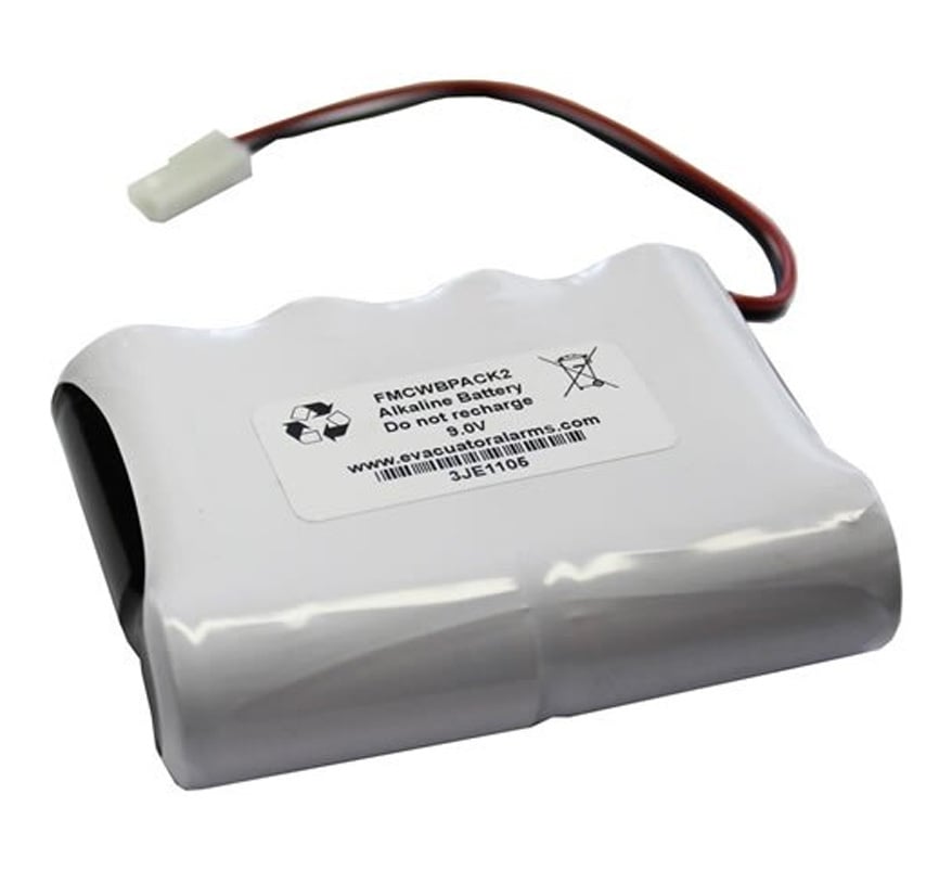 Evacuator Synergy RF 9V 7.7Ah Replacement Battery Pack (White Pack) (FMCEVAWBPACK2) - JEM Systems UK