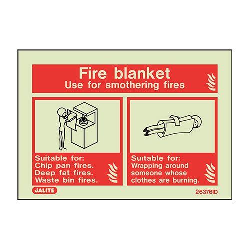 Firechief Sign FIRE BLANKET Photolum (6376ID/R)