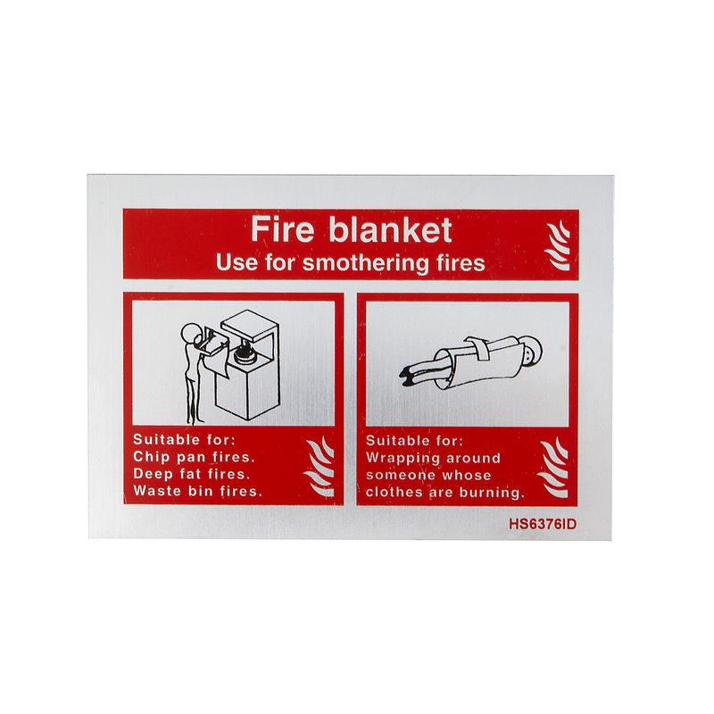 Firechief Sign Fire Blanket, Brushed Aluminium (HS6376ID)