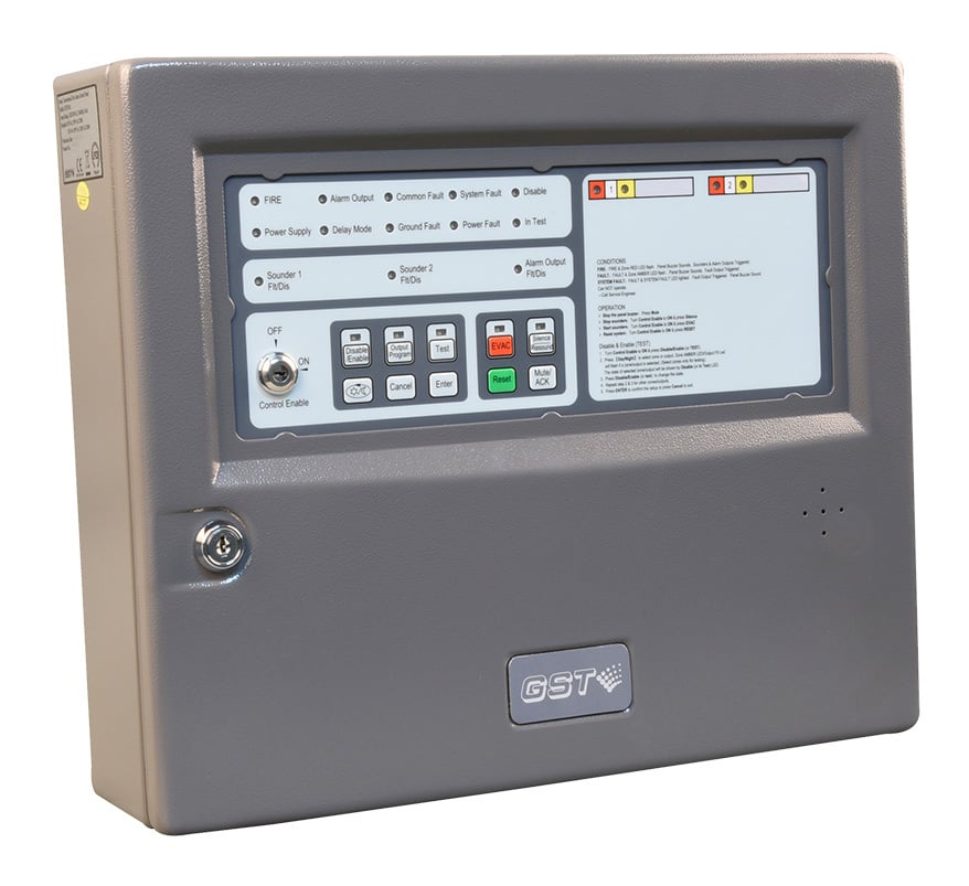 GST Conventional 2 Zone Fire Alarm Panel (GST102A) - JEM Systems UK
