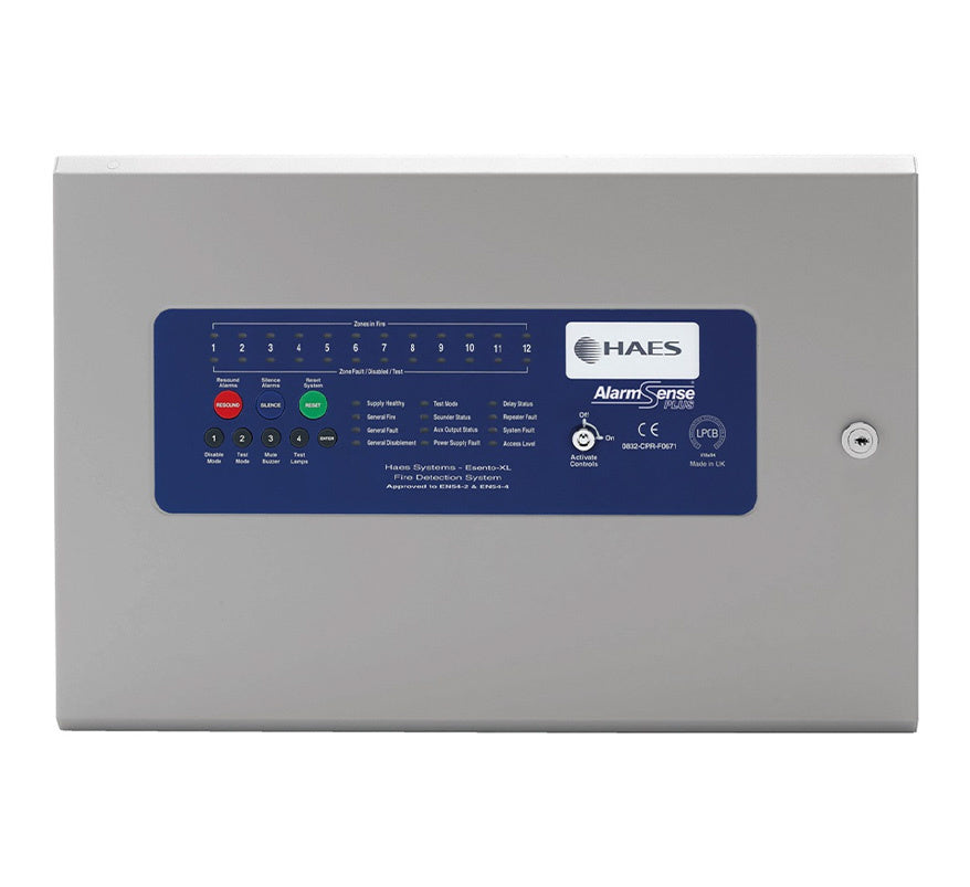 HAES AlarmSense PLUS 8 Zone Fire Alarm Control Panel (ASP-8) - JEM Systems UK