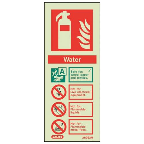 Firechief Sign WATER Photolum (6362M/R)