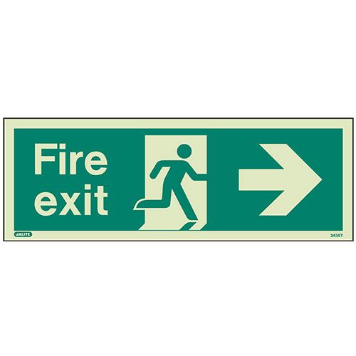 Firechief Sign FIRE EXIT RIGHT Photolum (435K/R)