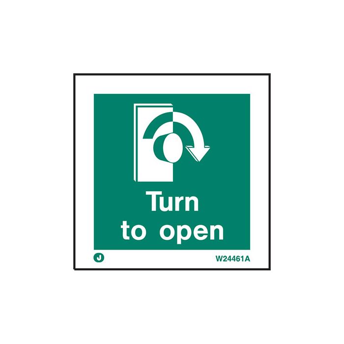 Firechief Turn To Open Sign - Clockwise (W4461A) - JEM Systems UK