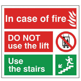 Jewel ICFR In Case of Fire Do Not Use Lift Sign, Rigid, 150x150mm