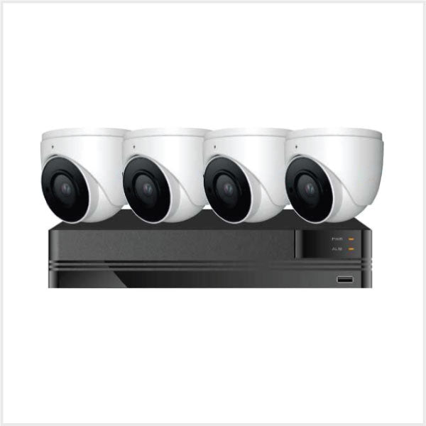 NVR Kit - 8 Channel 1TB Kestrel NVR with 4x 2MP IR Waterproof Dome Cameras