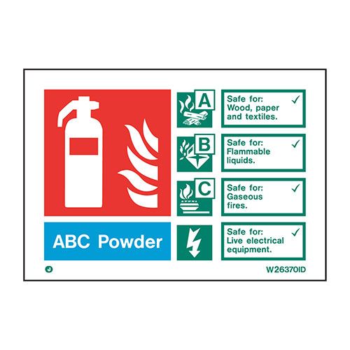 Firechief Sign ABC POWDER White (W6370ID)