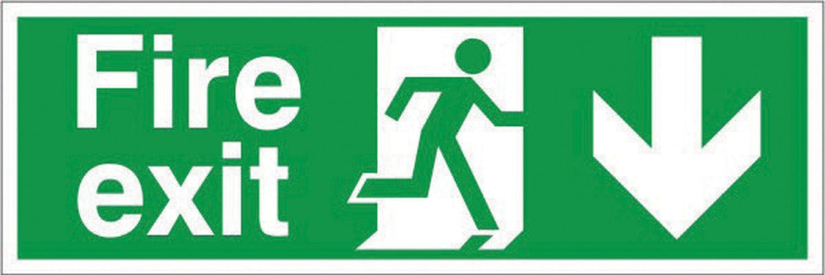 Jewel FEADP Fire Exit Sign, Arrow Down, Photoluminescent, 400x150mm