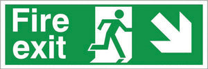 Jewel FEADRP450 Fire Exit Sign, Arrow Down Right, Photoluminescent, 450x150mm