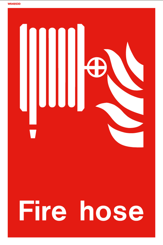 Firechief Fire Hose Location Sign (W6495DD)