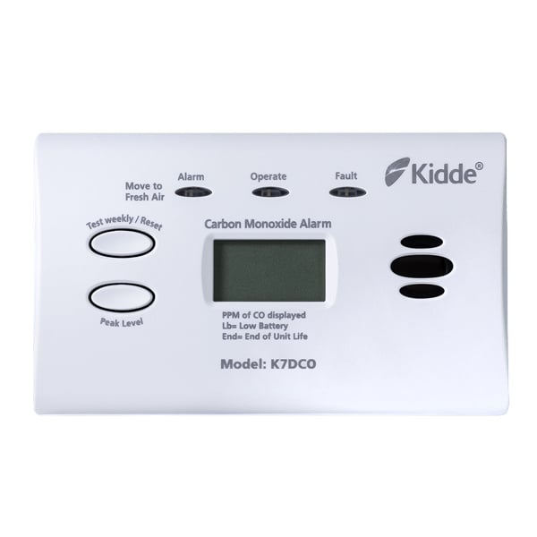 Kidde K7DCO Battery Powered Digital Display Carbon Monoxide Alarm - JEM Systems UK