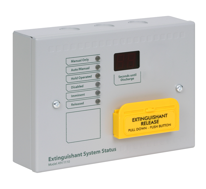 Kentec Sigma Si - 6 LED Extinguishant Status Unit c/w Manual Release (K911010M8) - JEM Systems UK