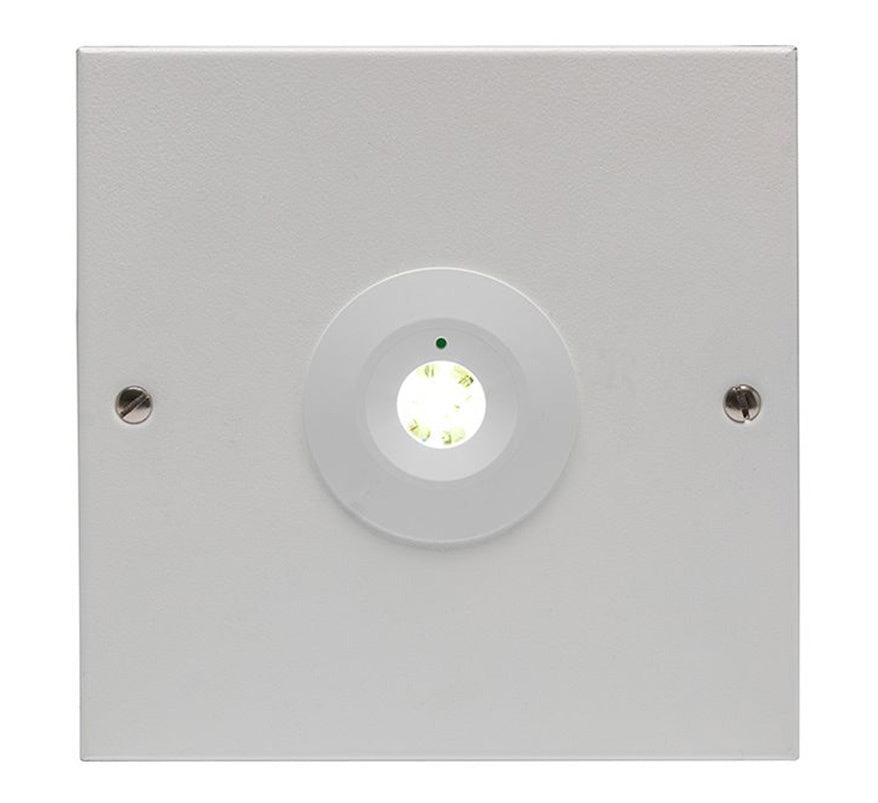 Advanced LLED3/NM3/P/SUR/C LED-Lite Downlighter, Surface Mount, Addressable, Non-Maintained, Corridor Lens (White Surface Mount Box) - JEM Systems UK