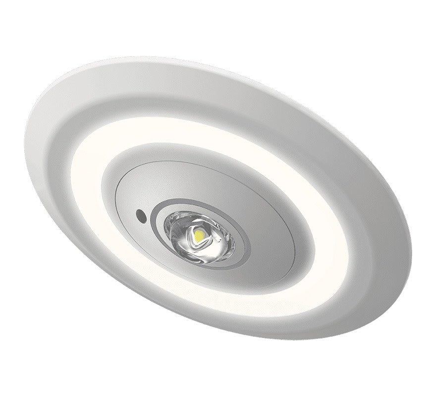 Lumi-Plugin 4000K IP20 Fire Rated LED Downlight with Emergency Light - Living (Cool White) (LP110WH4KHTEM) - JEM Systems UK