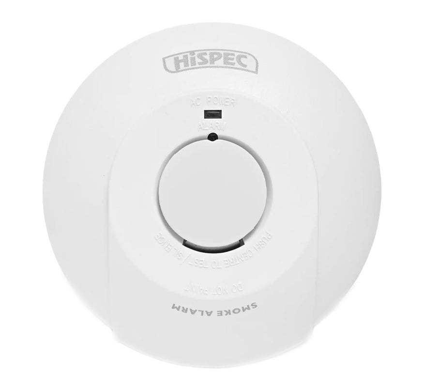 Hispec Mains Powered Fast Fix Optical Smoke Alarm with 9v Backup Battery (HSSA/PE/FF) - JEM Systems UK
