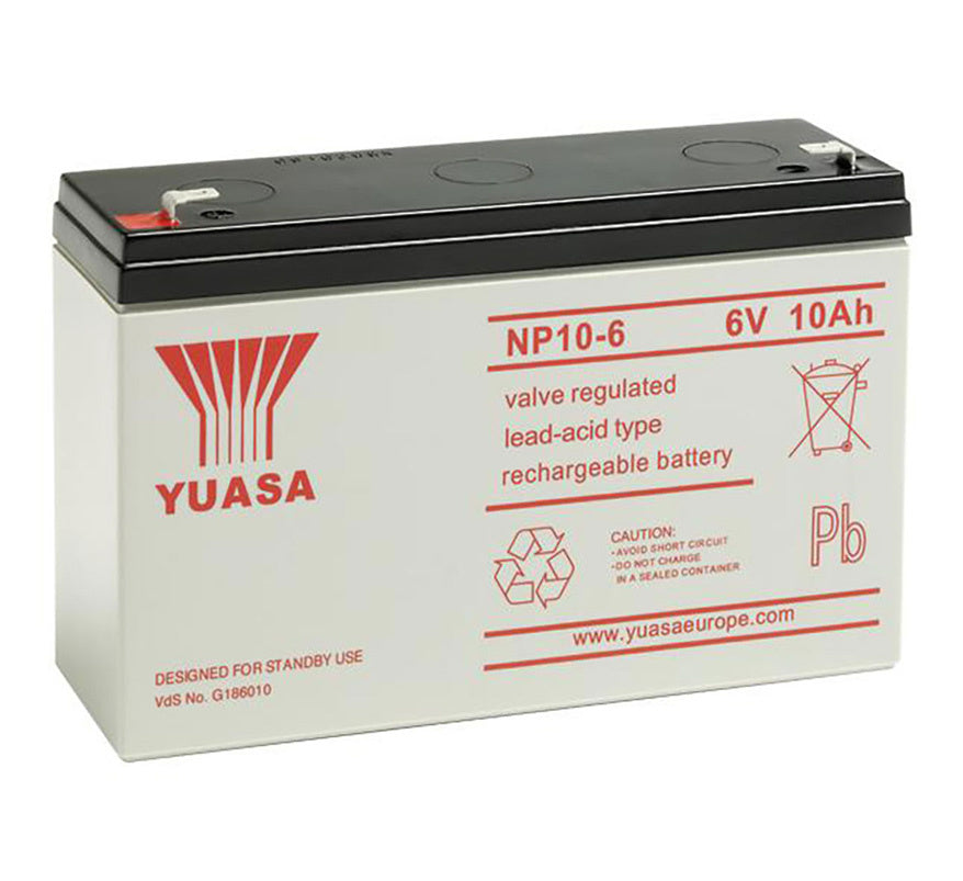 Yuasa NP 6v 10Ah Sealed Lead Acid Battery (NP10-6) - JEM Systems UK