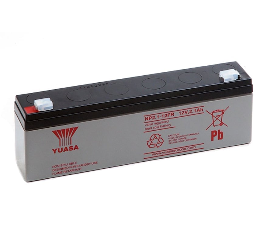 Yuasa NP 12v 2.1Ah Sealed Lead Acid Battery - Flame Retardant (NP2.1-12FR) - JEM Systems UK