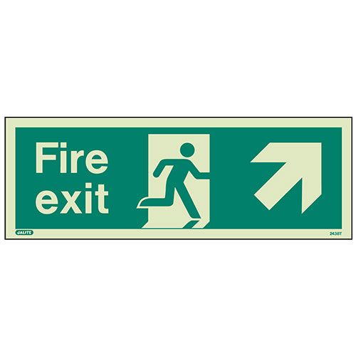 Firechief Sign FIRE EXIT UP RIGHT Photolum (438K/R)