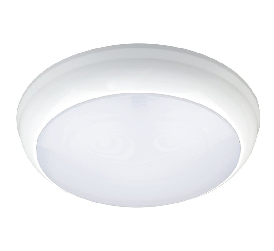BLE OXLEY 15W IP65 Circular Emergency Bulkhead with Step-Dim Microwave Sensor - White (EL-120651-M3-SD) - JEM Systems UK