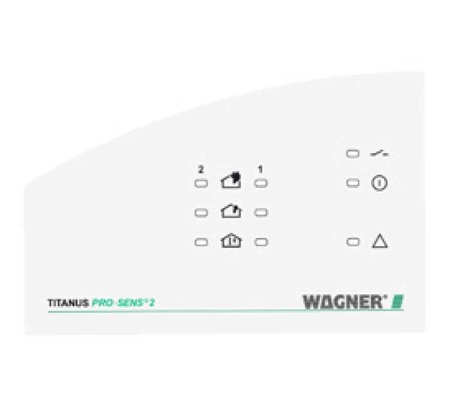 WAGNER TITANUS Pro·Sens®/net Front Film Sheet TT-1 for 1 Detector (3 Alarms) (Wagner Logo) (AD-10-1165) - JEM Systems UK