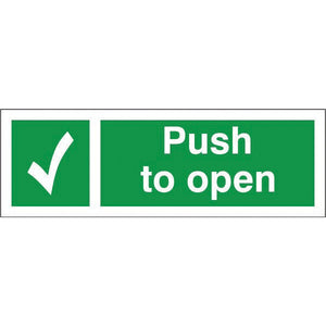 Jewel PTOV Push to Open Sign (with Tick), Vinyl, 300x100mm