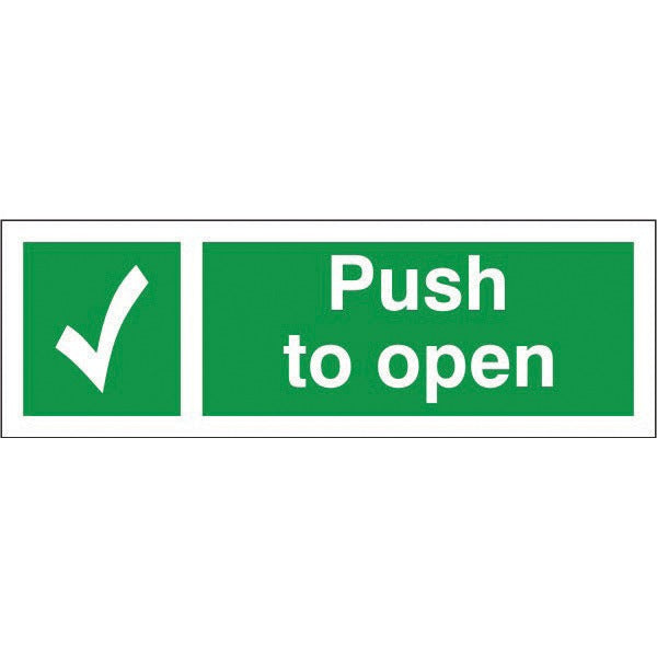 Jewel PTOV Push to Open Sign (with Tick), Vinyl, 300x100mm
