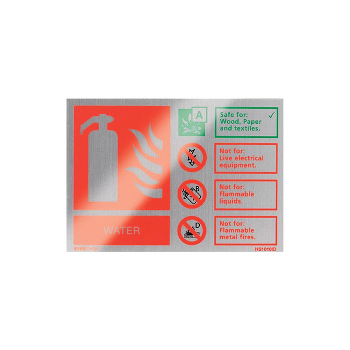 Firechief Sign Water, Brushed Aluminium (HS1010ID) - JEM Systems UK