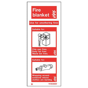 Firechief Sign FIRE BLANKET White (W6366M)