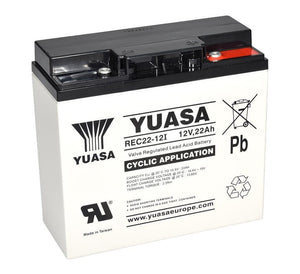 Yuasa REC22-12 12V 22Ah Deep Cycle AGM VRLA Battery