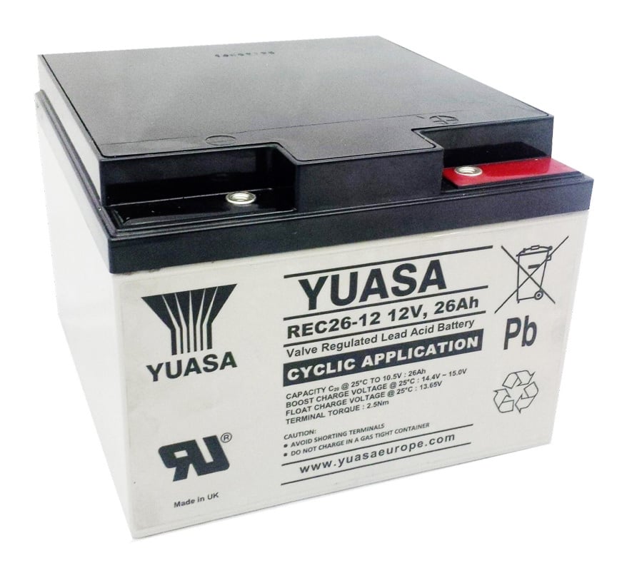 Yuasa 12v 26Ah VRLA Deep Cycle Battery (REC26-12I) - JEM Systems UK