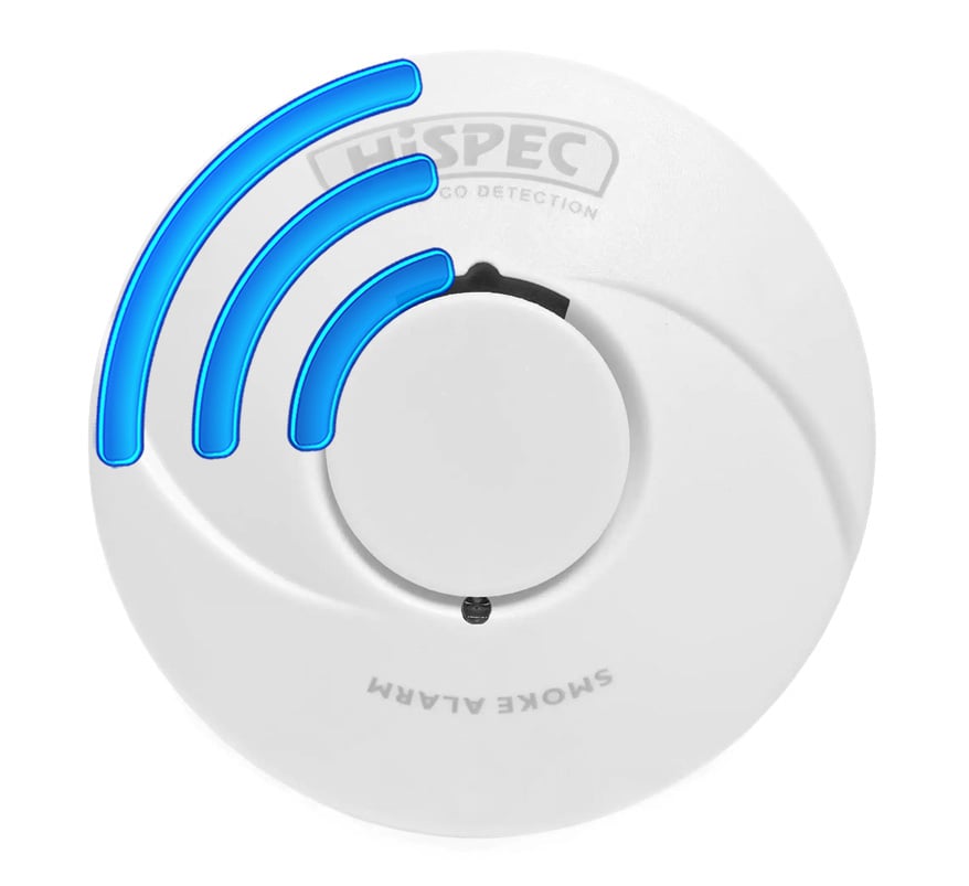 Hispec RF PRO 10 Year Longlife Battery Radio-Interlink Optical Smoke Alarm (HSA/BP/RF10-PRO) - JEM Systems UK