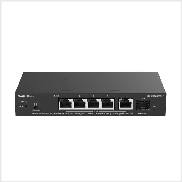 Reyee 5-Port 2.5G Cloud Managed PoE Switch