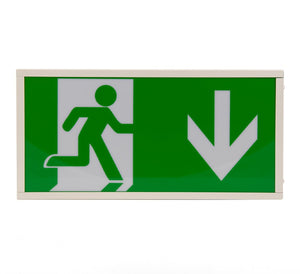 Hispec Rhine 2.5W Universal LED Maintained Emergency Exit Box (Arrow Down) (HSEM/LEDEBD)