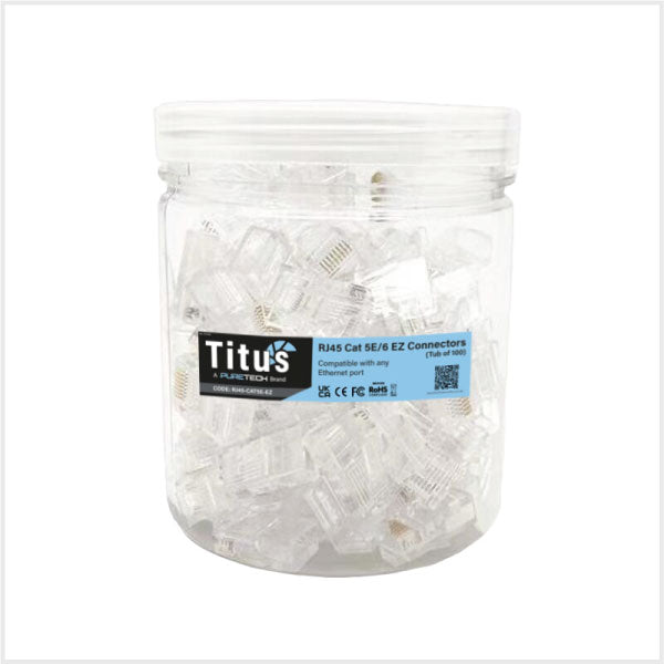 Titus RJ45 Cat5e/6 EZ Connector (Tub of 100)