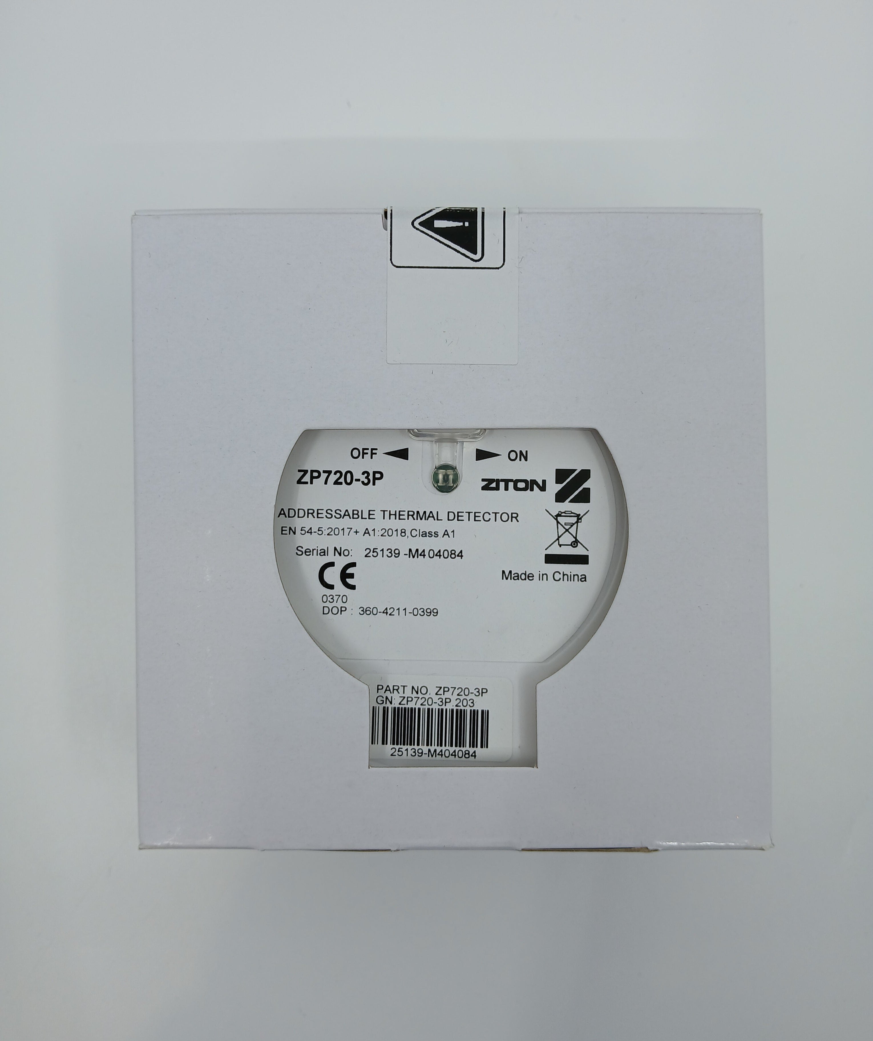 Ziton ZP720-3P Addressable Heat Detector - Polar White