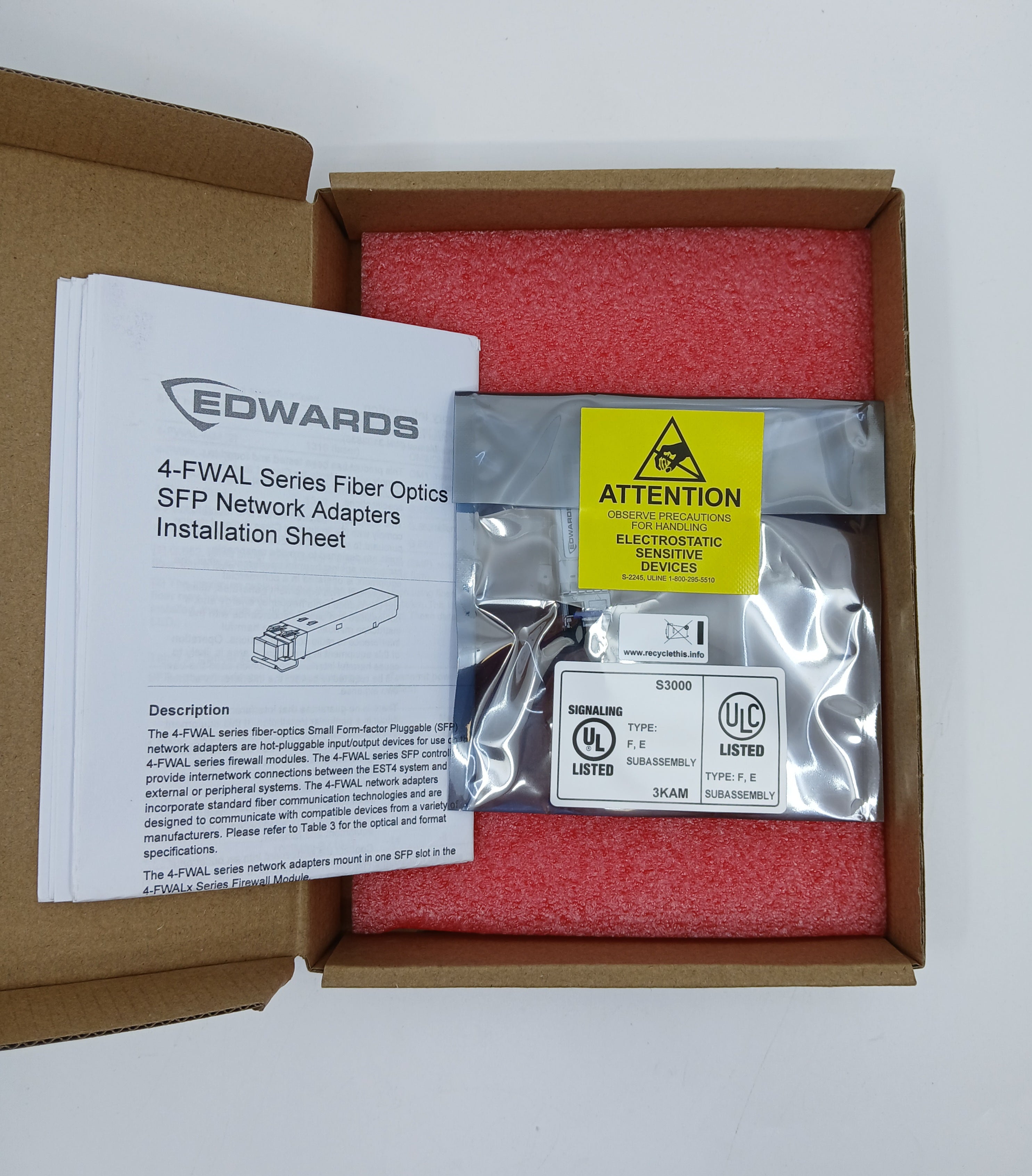 Edwards 4-FWAL-SMU SFP Network Firewall Adapter Single-Mode