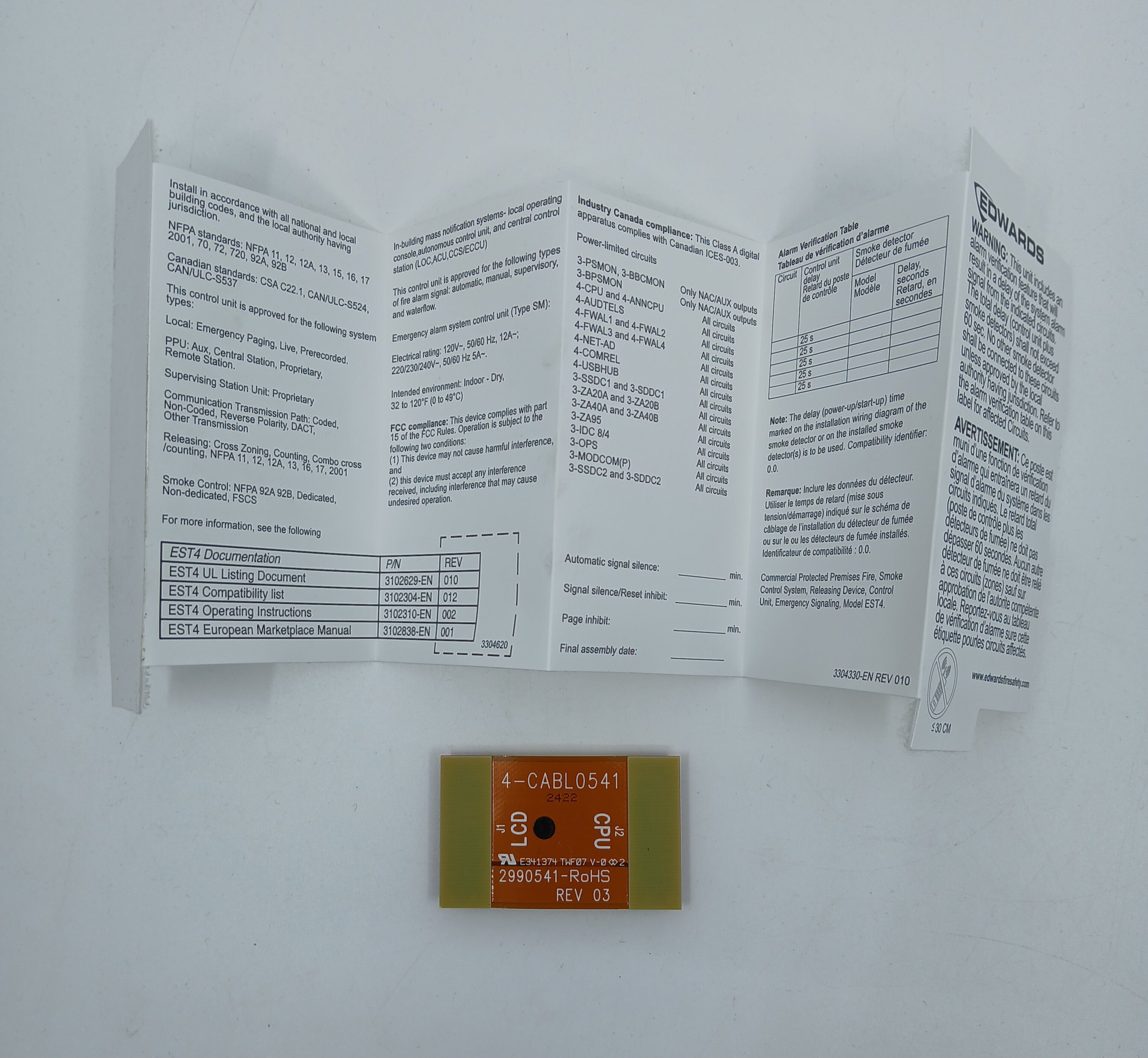 Edwards 4-3LCD-E Fire Alarm LCD Annunciator Display