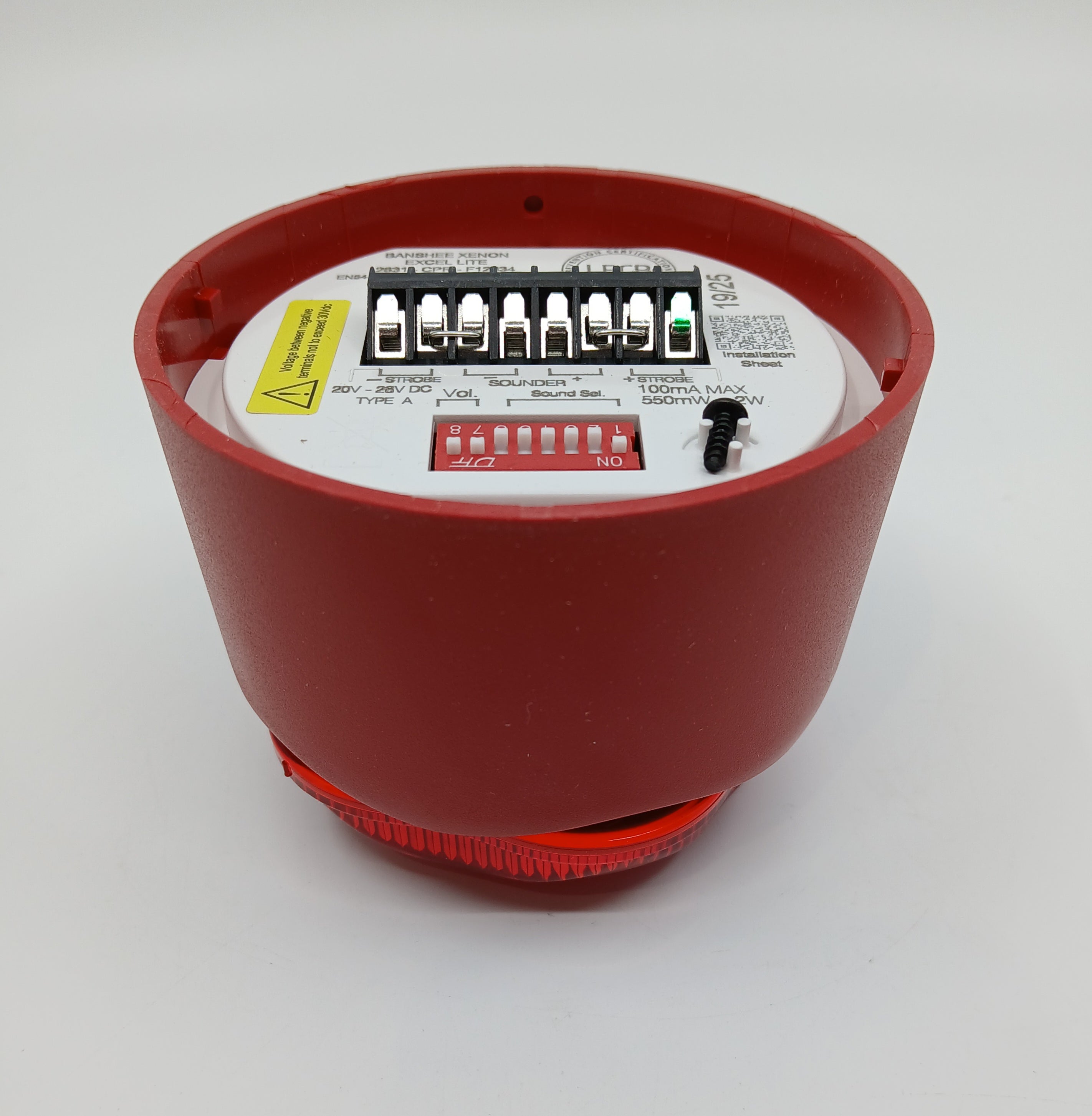 FireClass 576.501.063 Banshee Excel Lite - Red Sounder Red Xenon Beacon IP45 VID - JEM Systems UK