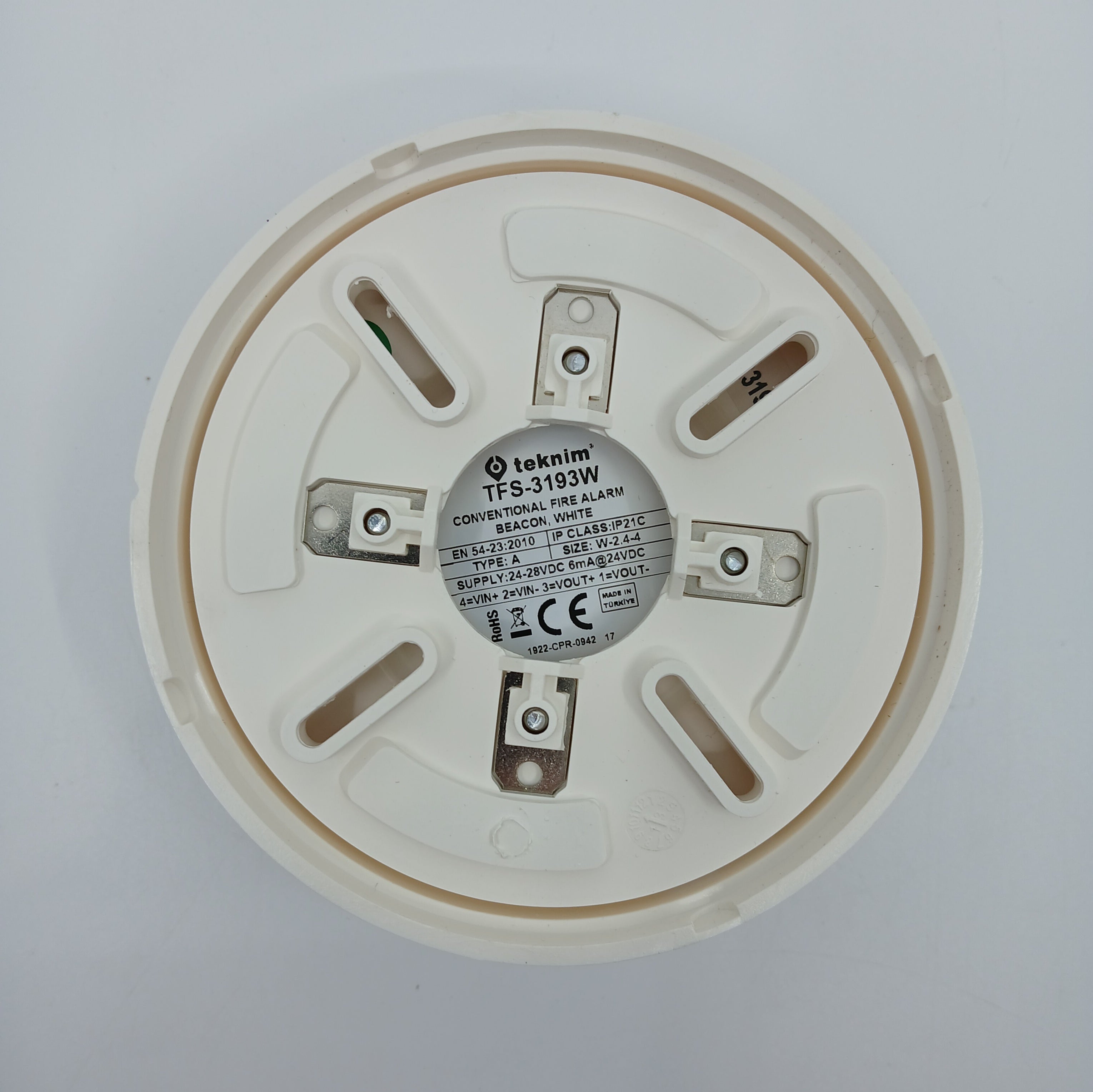 FireClass TFS-3193W Conventional Fire Alarm Flasher White - JEM Systems UK