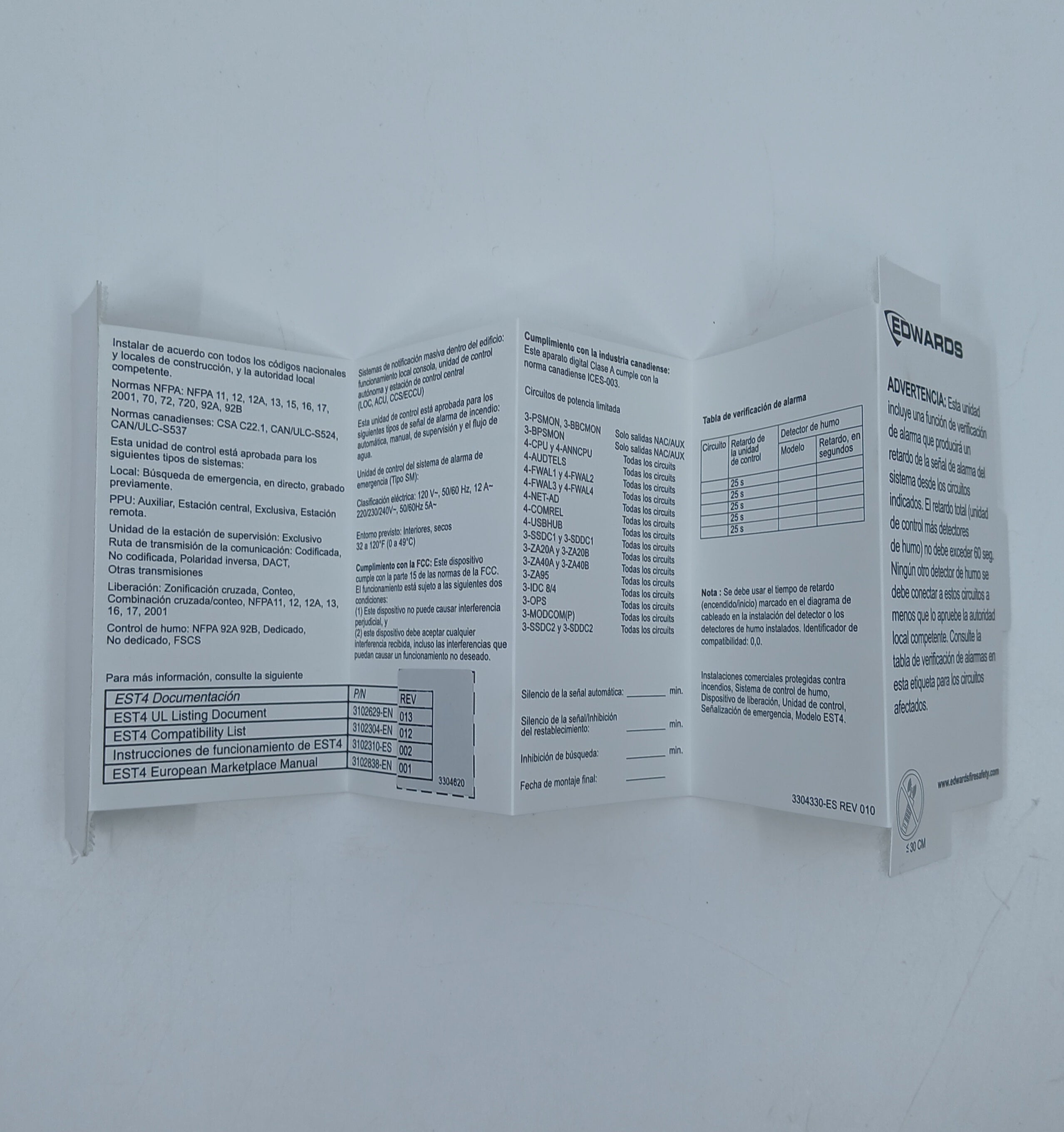 Edwards 4-LKIT-ES Language Kit Panel Door Spanish