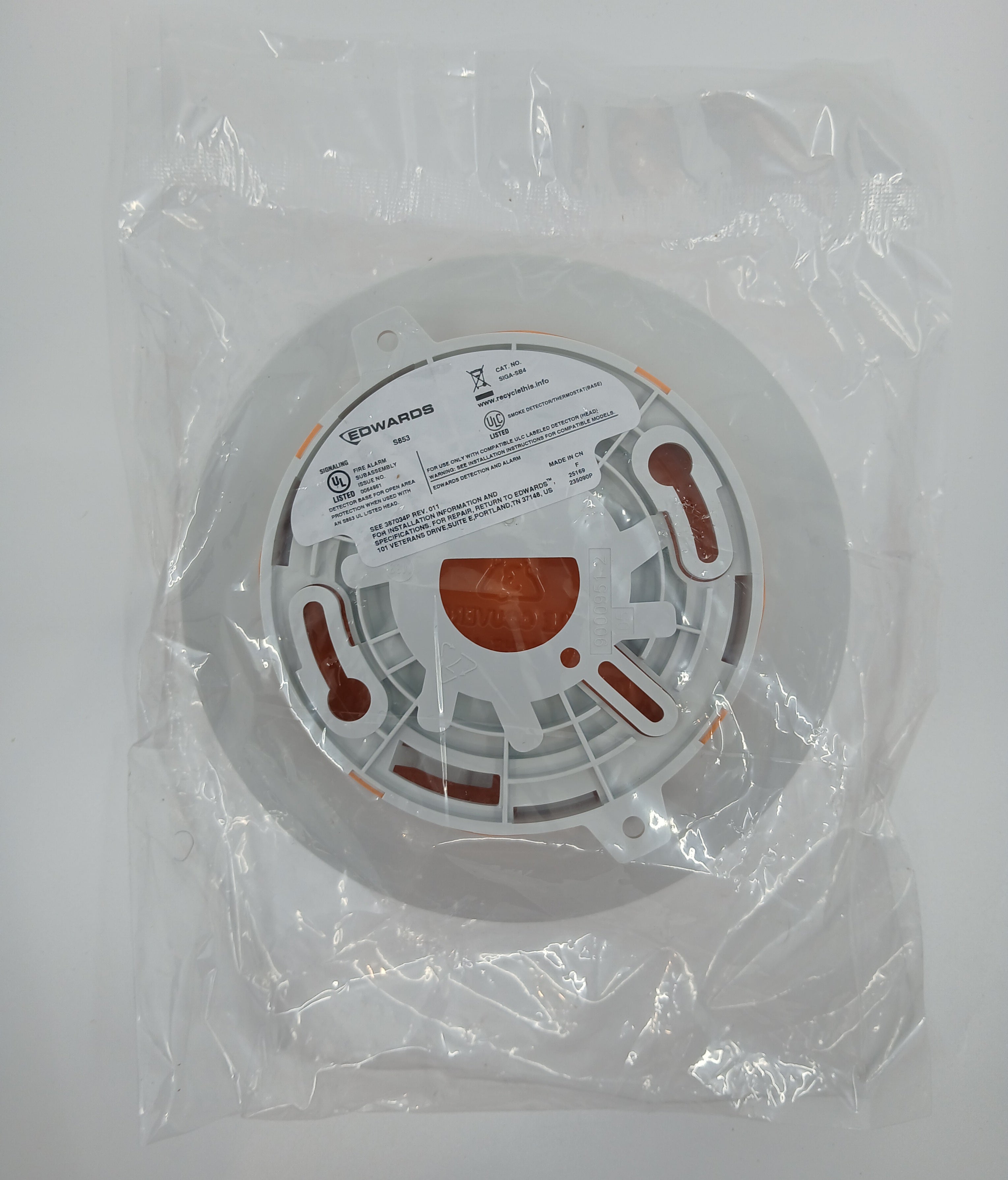 Edwards SIGA-SB4 Standard Detector Base 4 Inches - JEM Systems UK