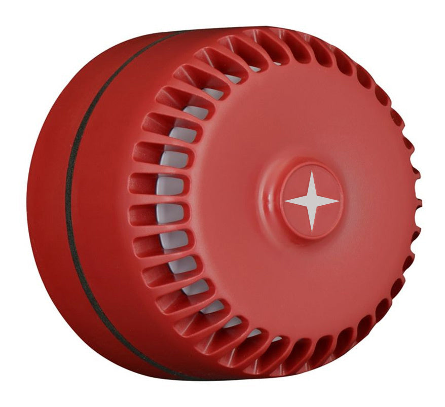 Eaton Fulleon ROLP Maxi Roshni Low Profile Sounder - Red, Shallow Base (ROLPX/SV/R/S) - JEM Systems UK