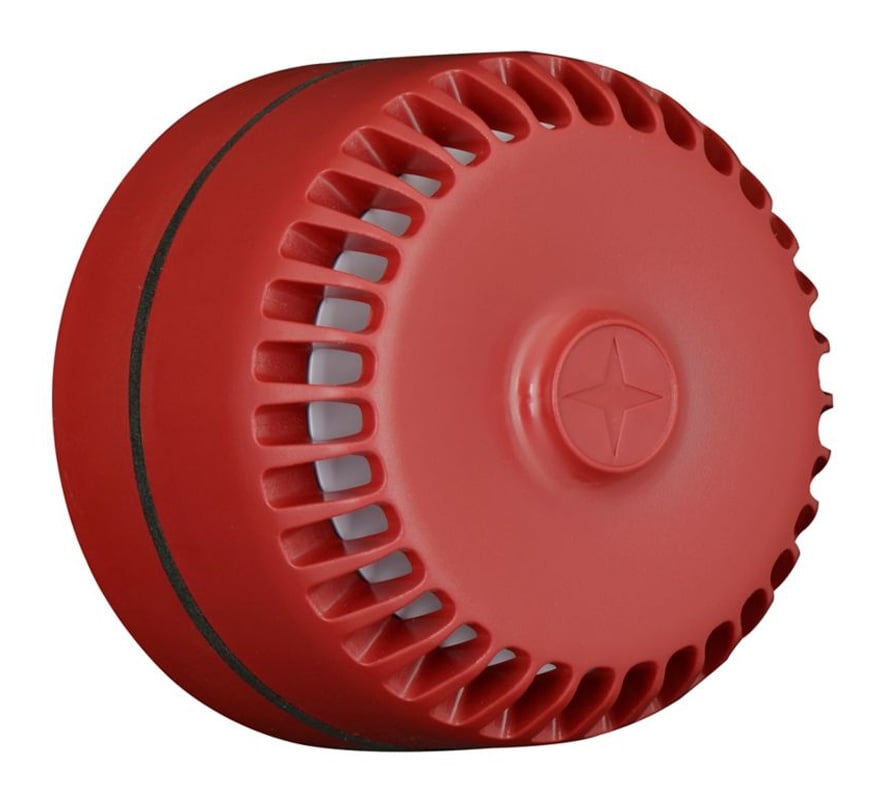 Eaton Fulleon ROLP Roshni Low Profile Sounder - Red, Shallow Base (ROLP/SV/R/S) - JEM Systems UK