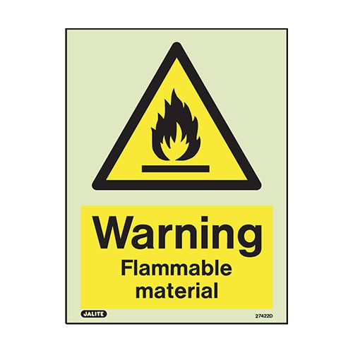 Firechief Sign FLAMMABLE MATERIAL Photolum (7422D/R)