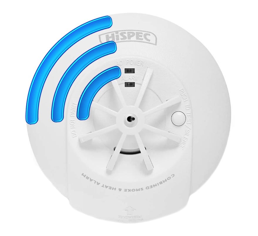 Hispec RF PRO Mains Powered Radio-Interlink Combined Smoke & Heat Alarm (HSSA/PH/RF10-PRO) - JEM Systems UK